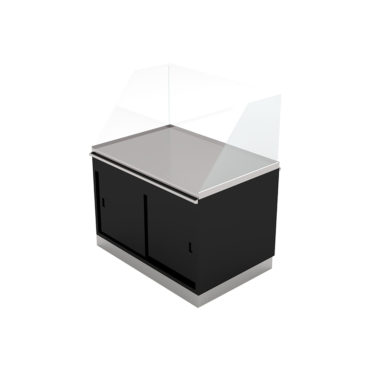SIS Commercial Refrigeration China Hot Cold Deli Showcases Neutral Counter With Front And Side Glass Cover Back View